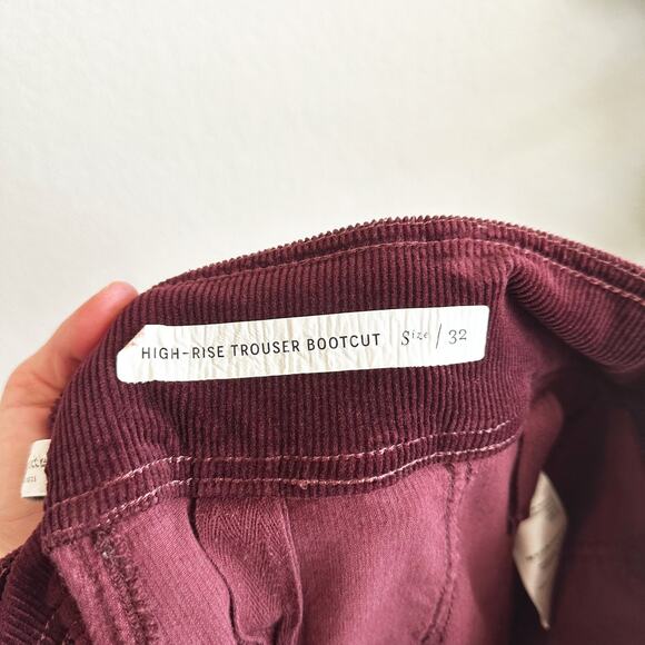 Anthropologie Pilcro High Rise Trouser Boot-Cut Pants Size 32 Corduroy Retro - Picture 7 of 9